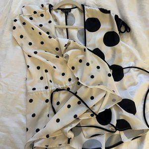 TOPSHOP mismatch polka dot blouse